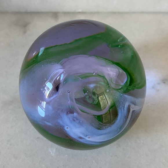 Hand Blown Glass Ball Decor Paperweight - Picture 3 of 7